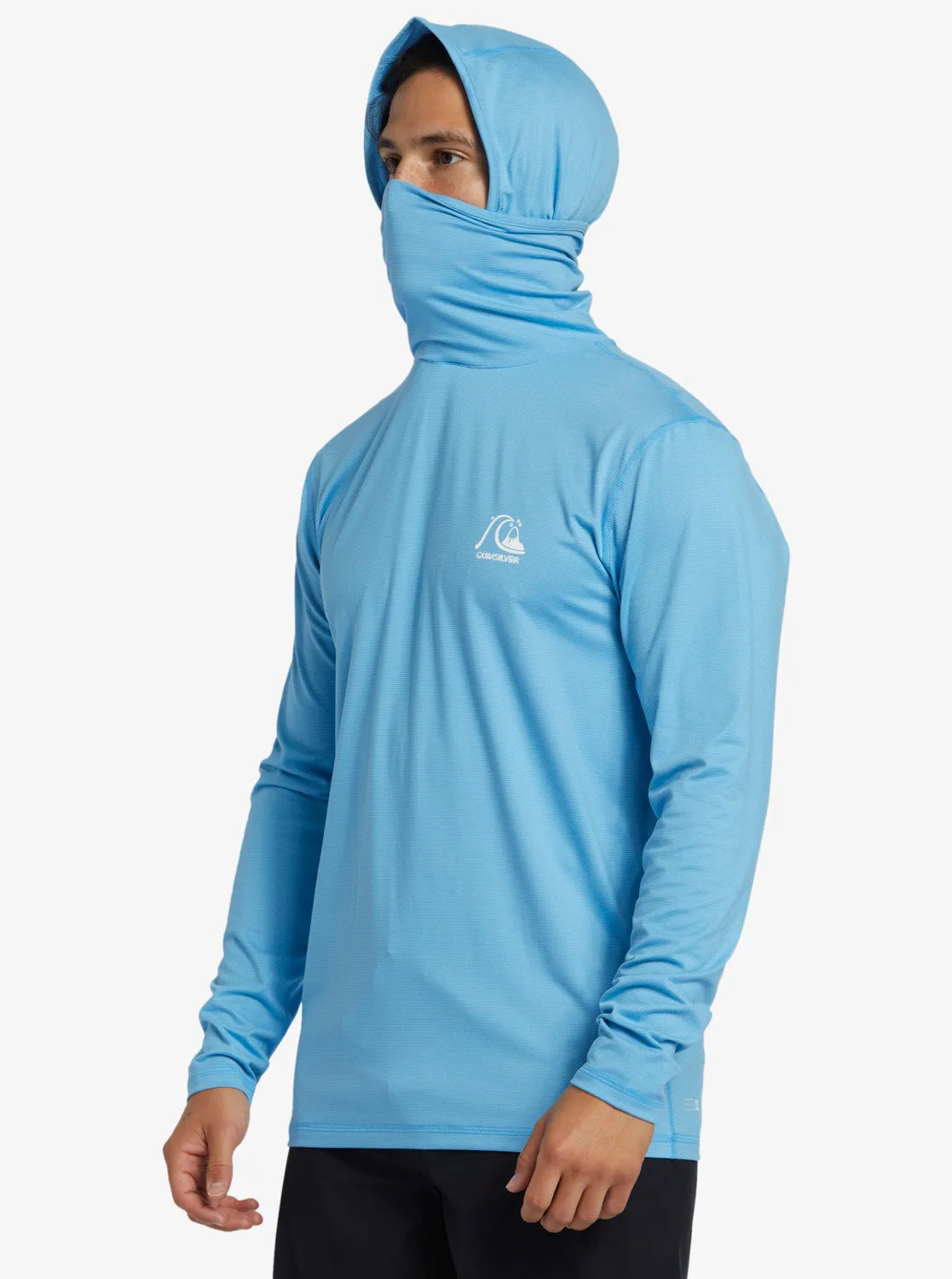 Heritage UPF 50 Hooded Long Sleeve Surf Tee - Azure Blue