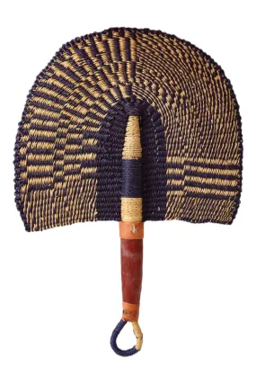 INSIDE AFRICA ELEPHANT GRASS FAN NATURAL/MIDNIGHT BLUE