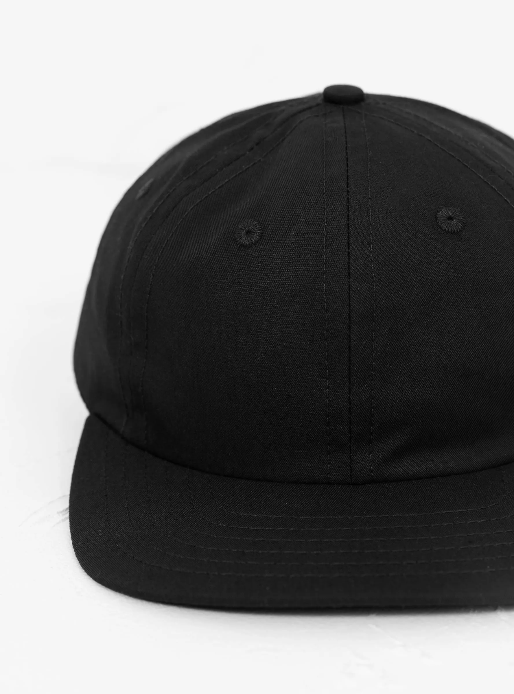 Japanese Cotton Nylon 6 Panel Cap Black