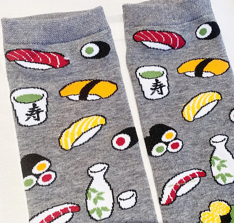 Japanese Kawaii Cute Ankle Socks - Sushi Grey