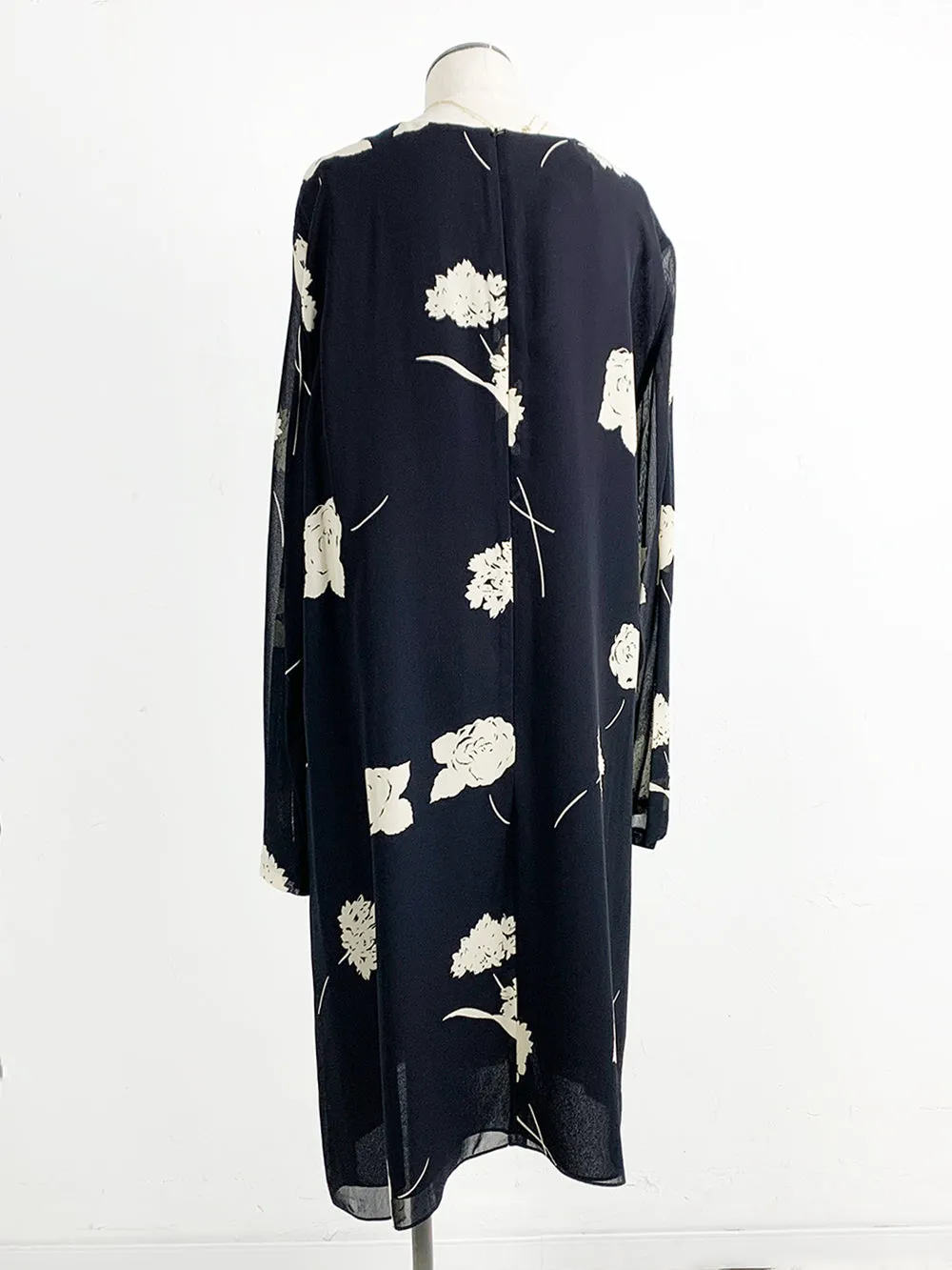 JNY Black and Tan Floral Rayon Dress