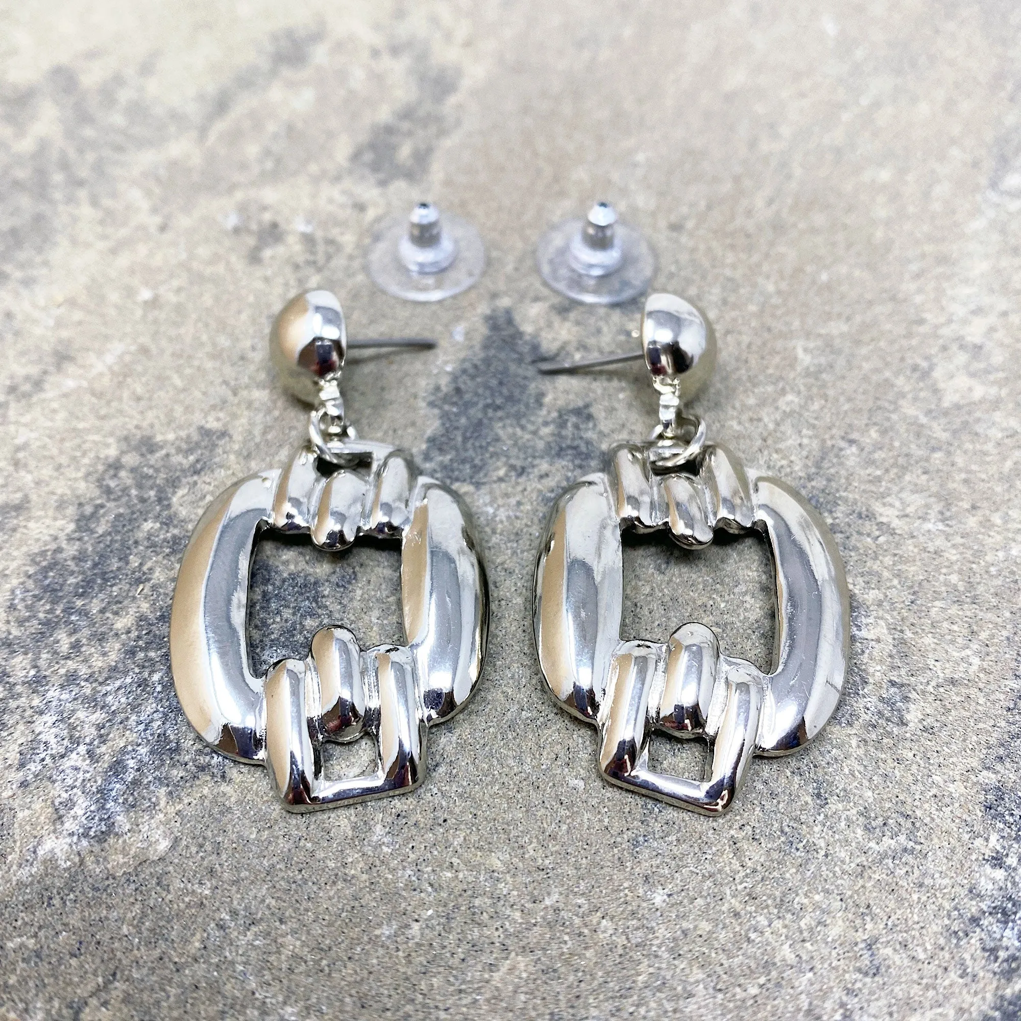 KARINA silver statement earrings