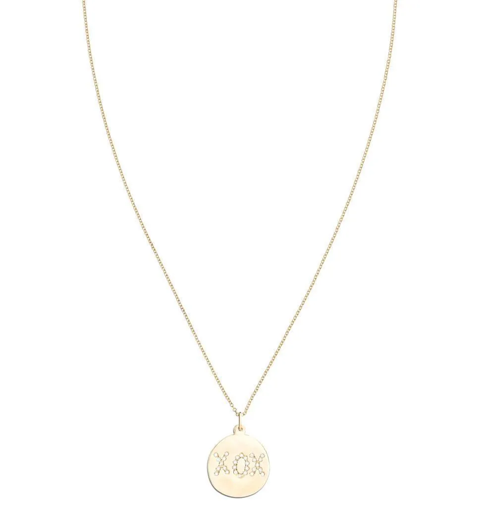 Large XOX Disk Charm Pave Diamonds