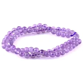 Light Amethyst 6mm Round AA Grade - 15-16 Inch