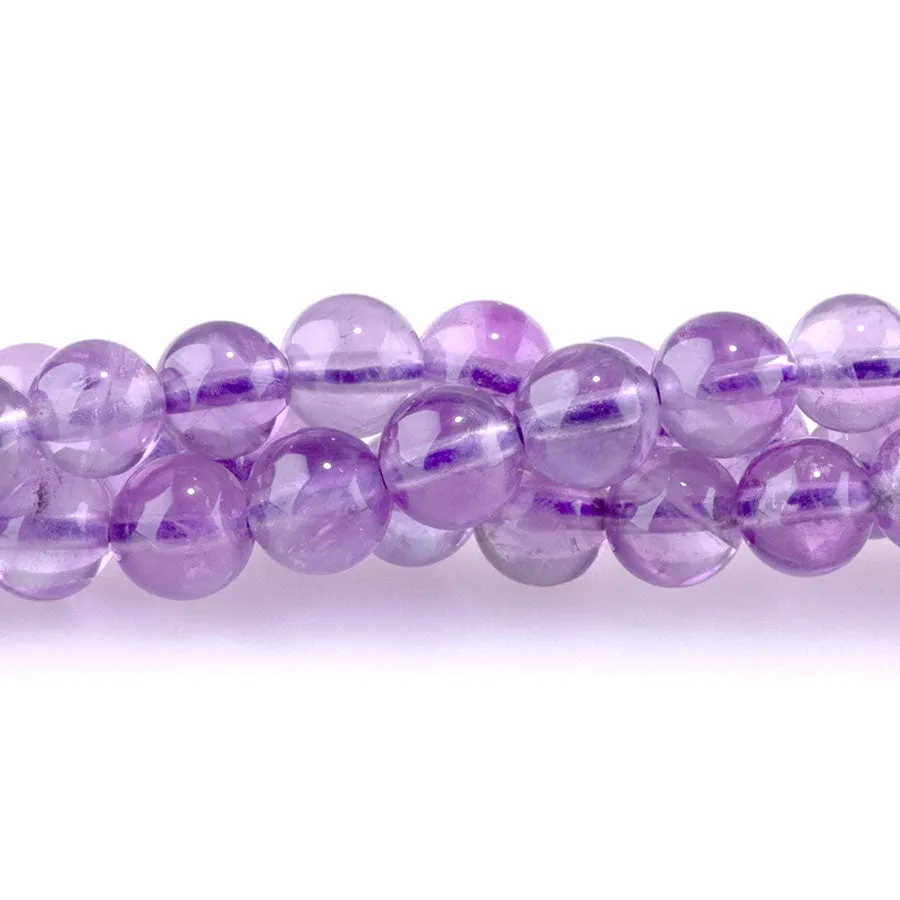 Light Amethyst 6mm Round AA Grade - 15-16 Inch