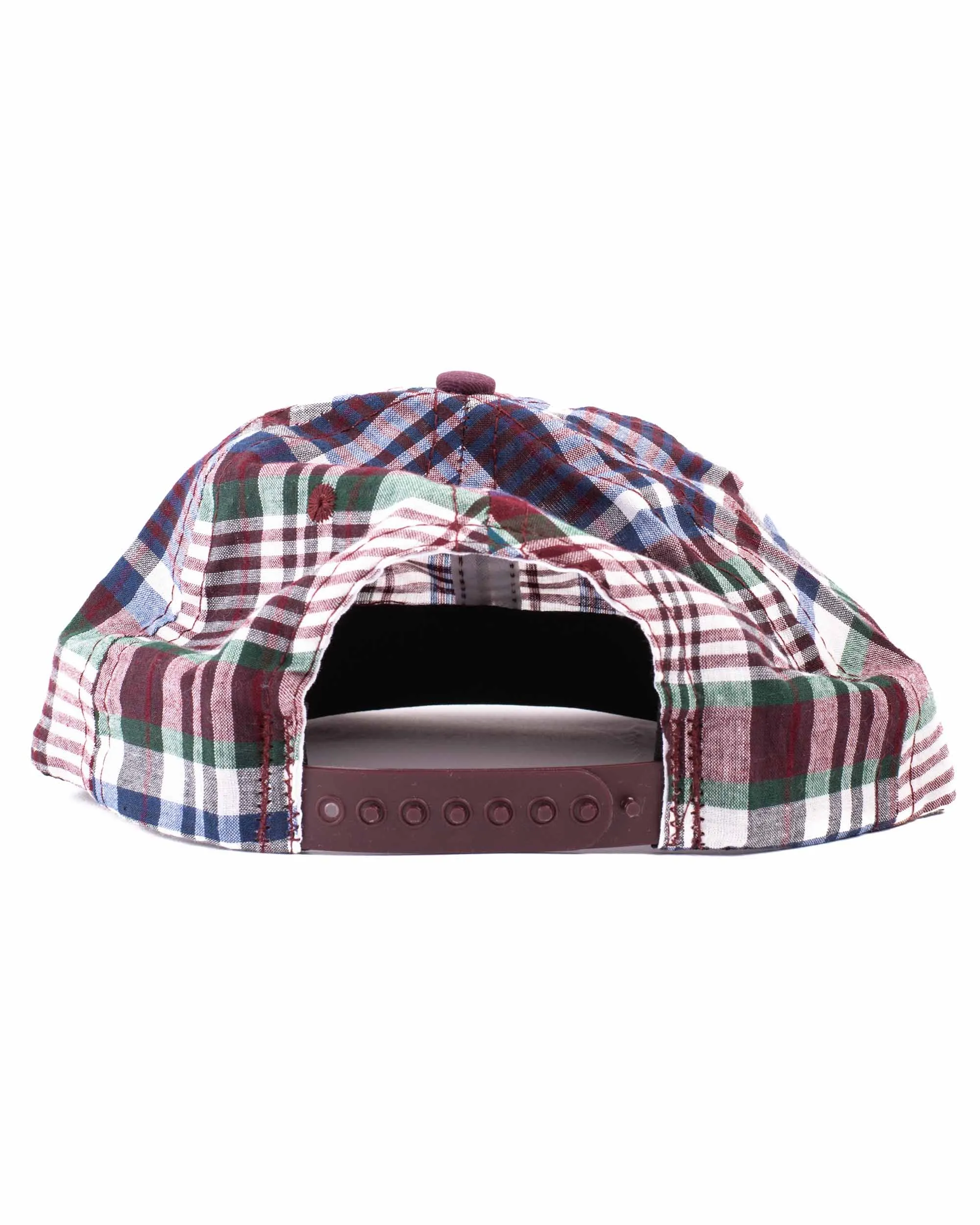 Lite Year Madras 6 Panel Cap Burgundy