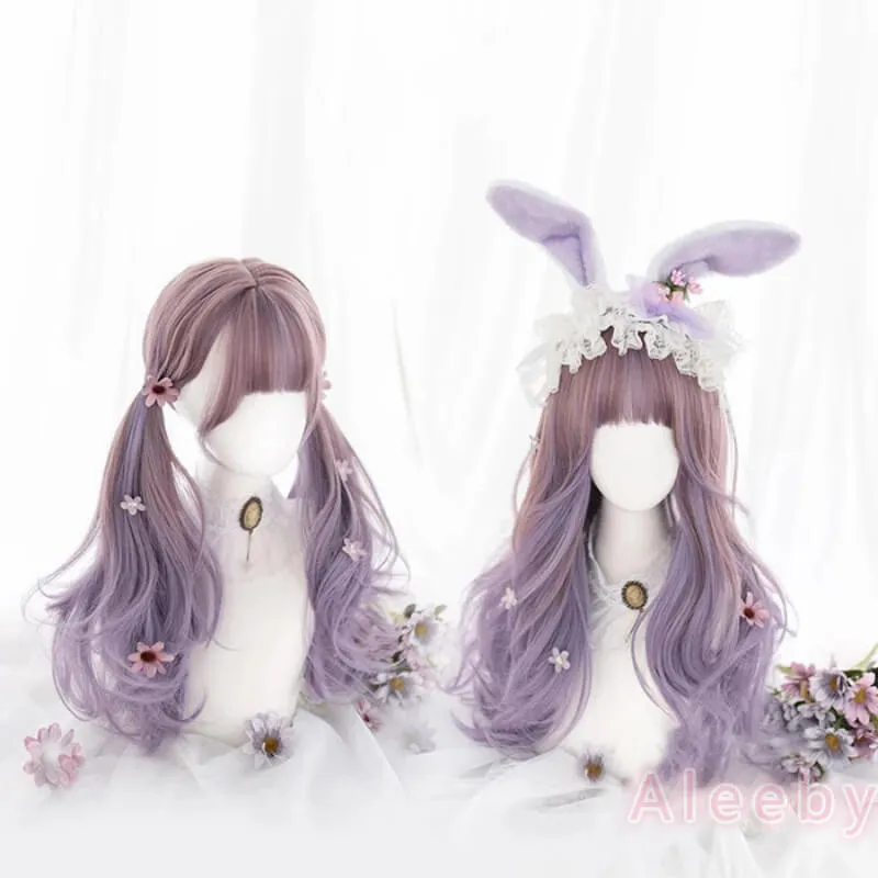 LOLITA PASTEL PURPLE GRADIENT LONG CURLY WIG BY00300