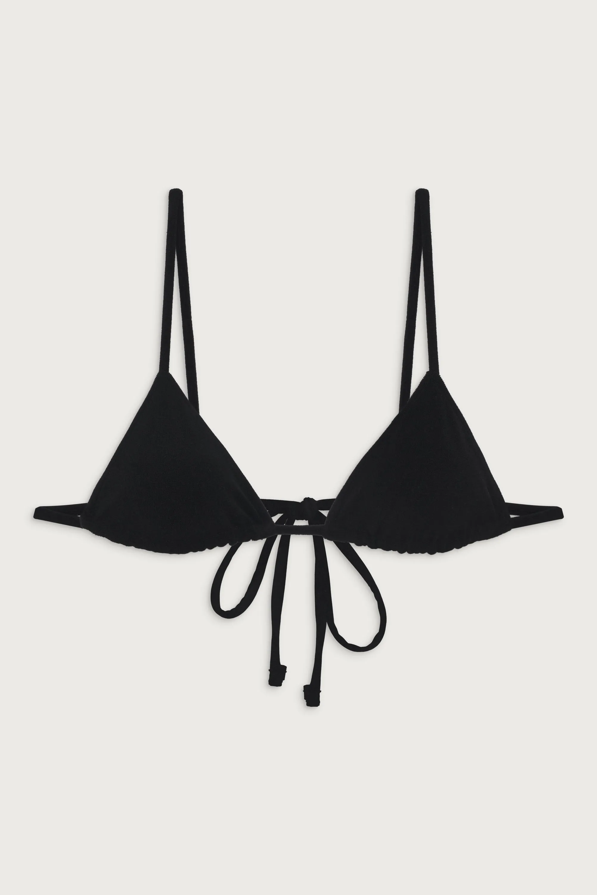 Lumia Terry Triangle Bikini Top - Black