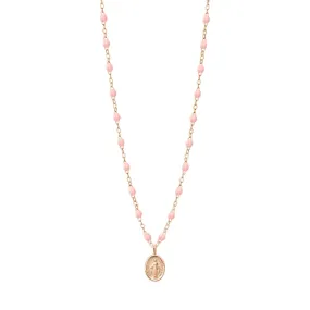 Madone Charm Classic Gigi Baby Pink necklace, Rose Gold, 16.5"