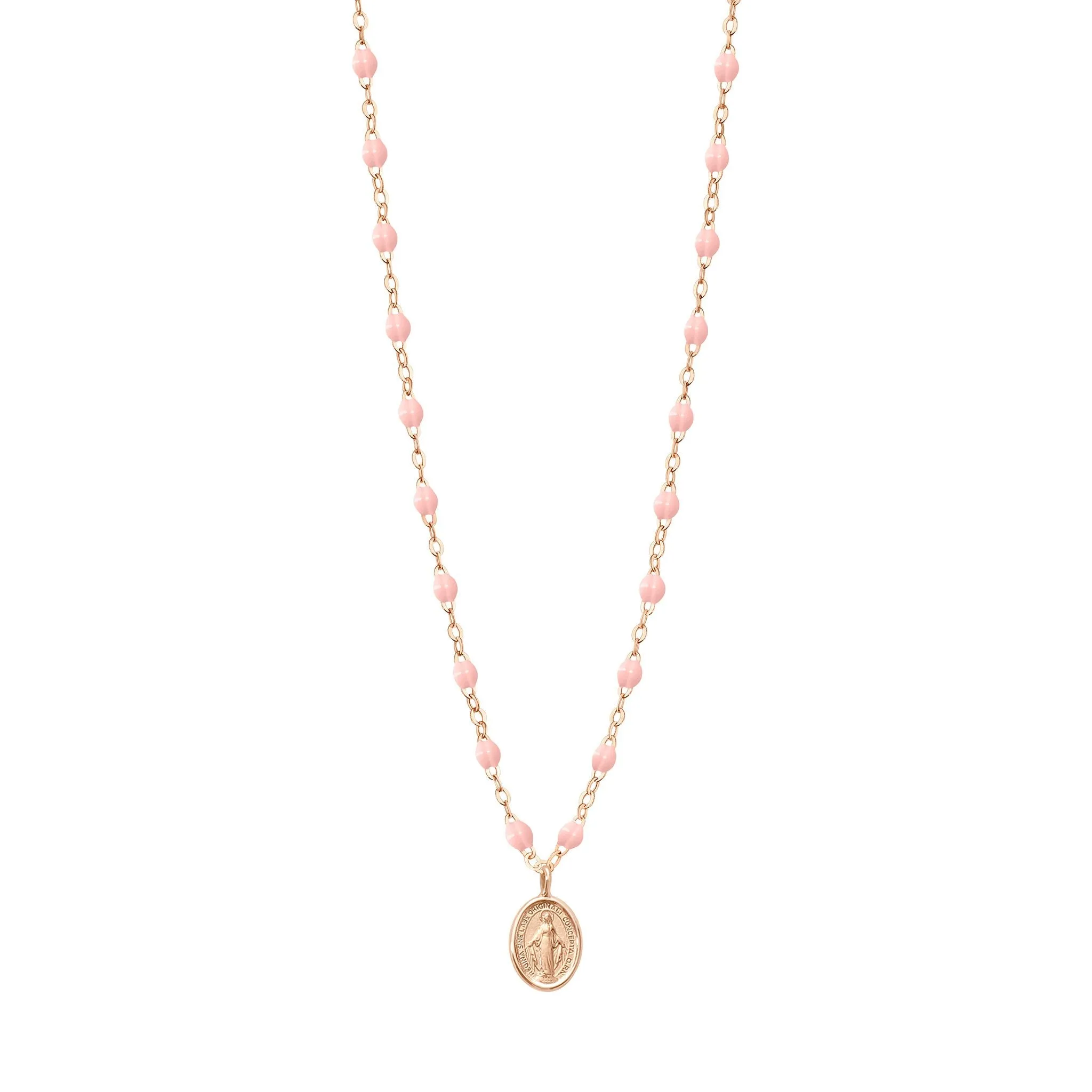 Madone Charm Classic Gigi Baby Pink necklace, Rose Gold, 16.5"