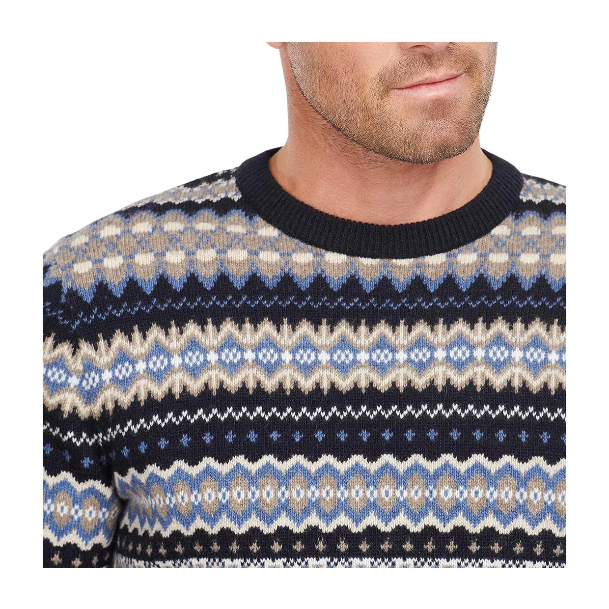 Maglione Uomo Barbour Case Fair Isle Blu