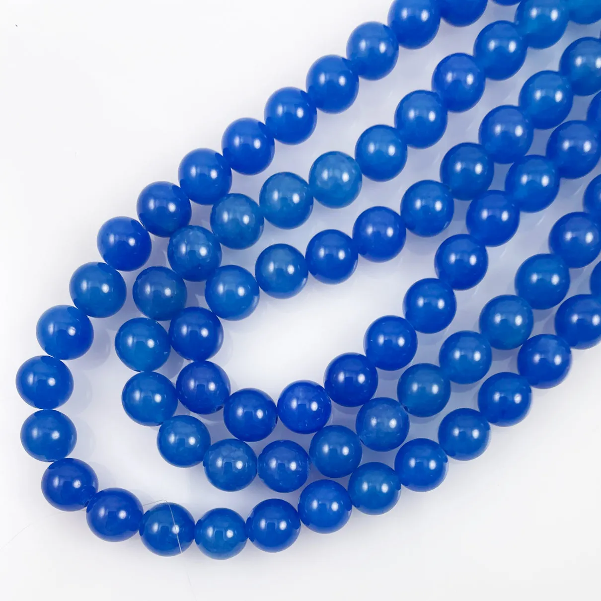 Malaysian Blue Jade 8mm Round Beads