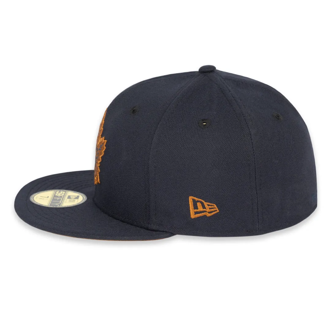 Maple Leafs New Era Men's 59FIFTY Prim Logo Fitted Hat - NAVY/BROWN