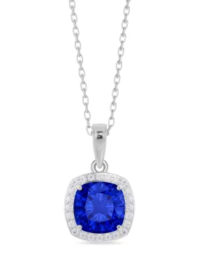 Maya Cushion Cut Blue Sapphire Necklace