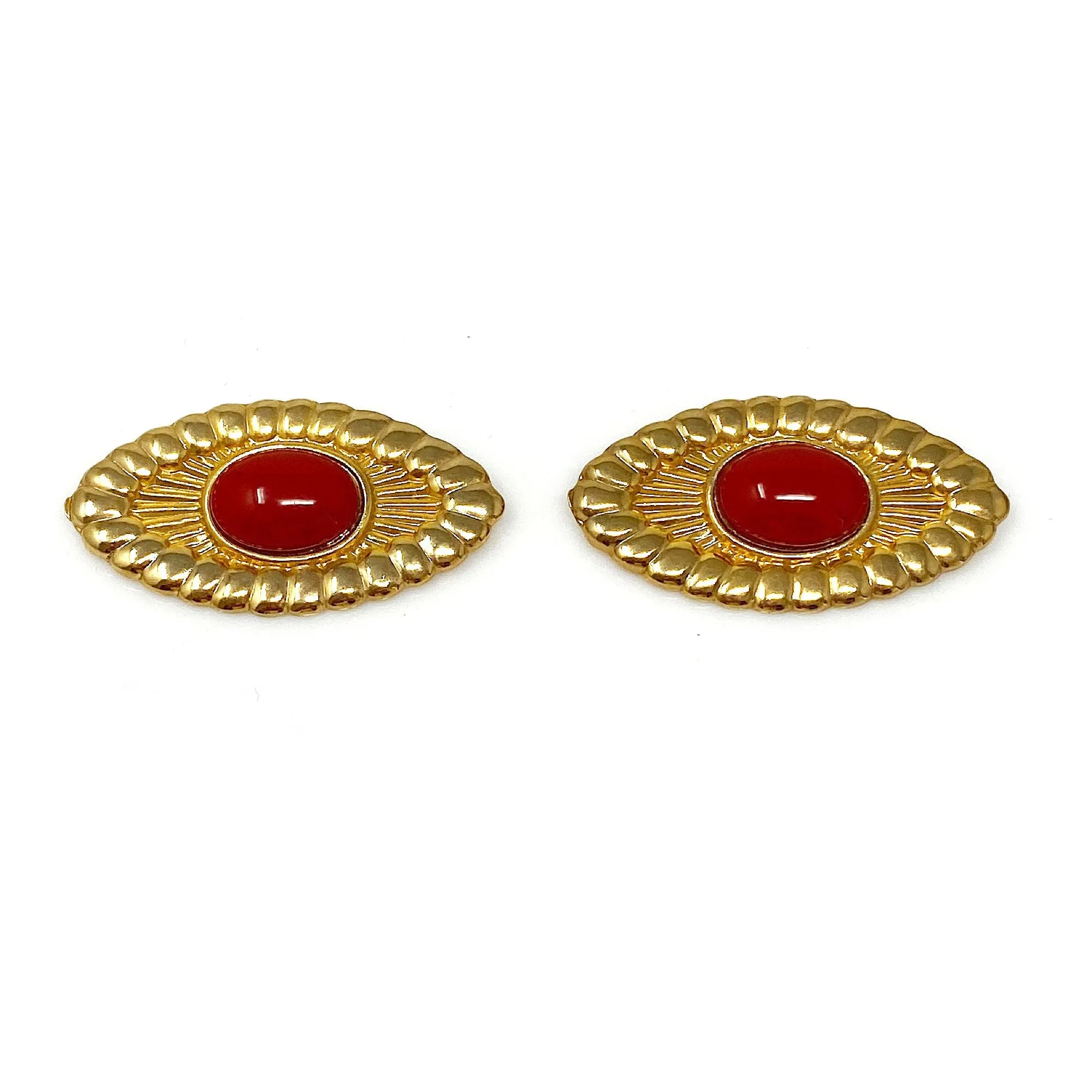 MEGHAN gold carnelian shoe clips