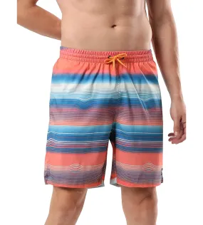 Men's Placement Leisure' Watershorts - Pumpkin Spice  &  Fandango Pink