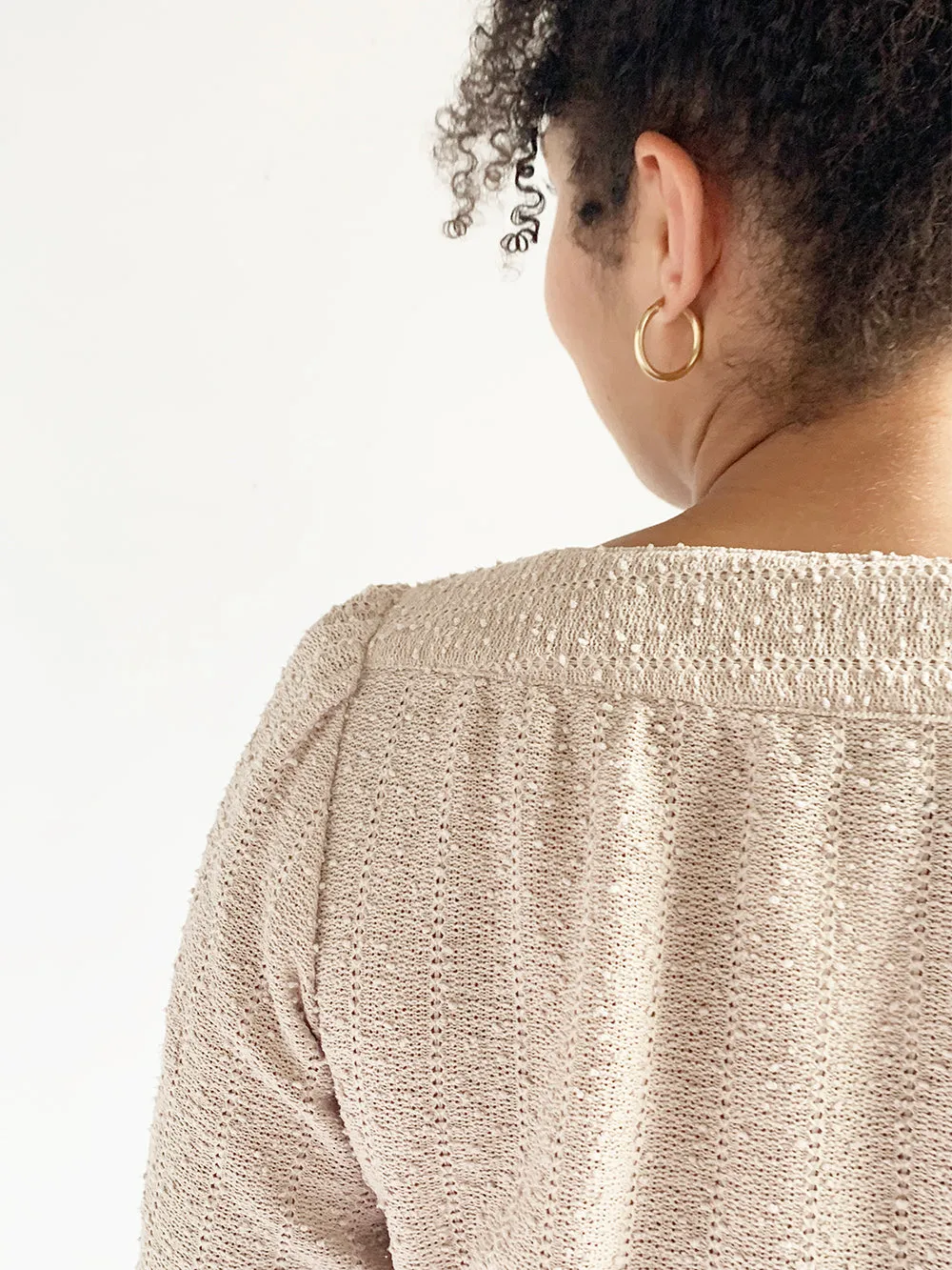 Ms Sugar Nubby Oatmeal Cropped Sweater