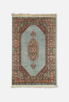 Nepalese Ornate Rug / Teal Multi