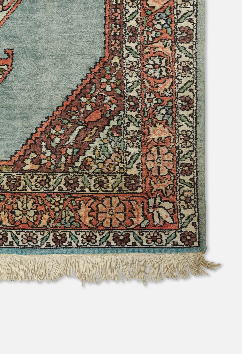 Nepalese Ornate Rug / Teal Multi