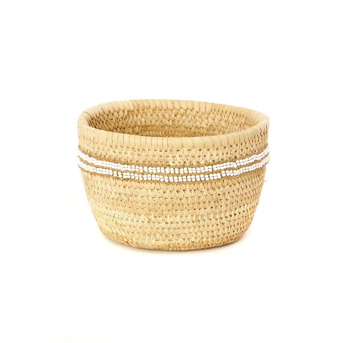 Ngurunit Nomadic Camel Milking Baskets White Beaded Stripes