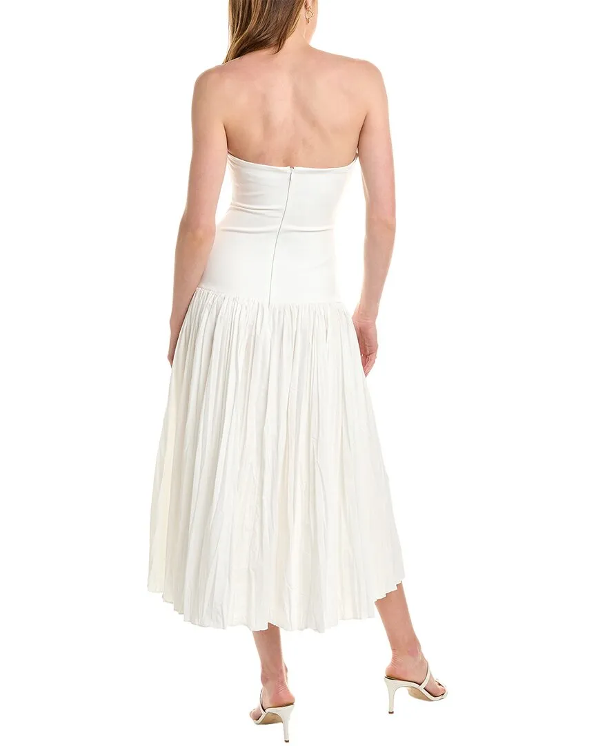 Nicholas Jaxon Drop Waist Broomstick Pleated Midi Dress