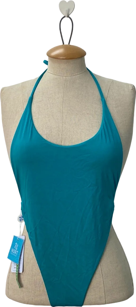 Nort Beachwear Teal Backless Swimsuit UK S