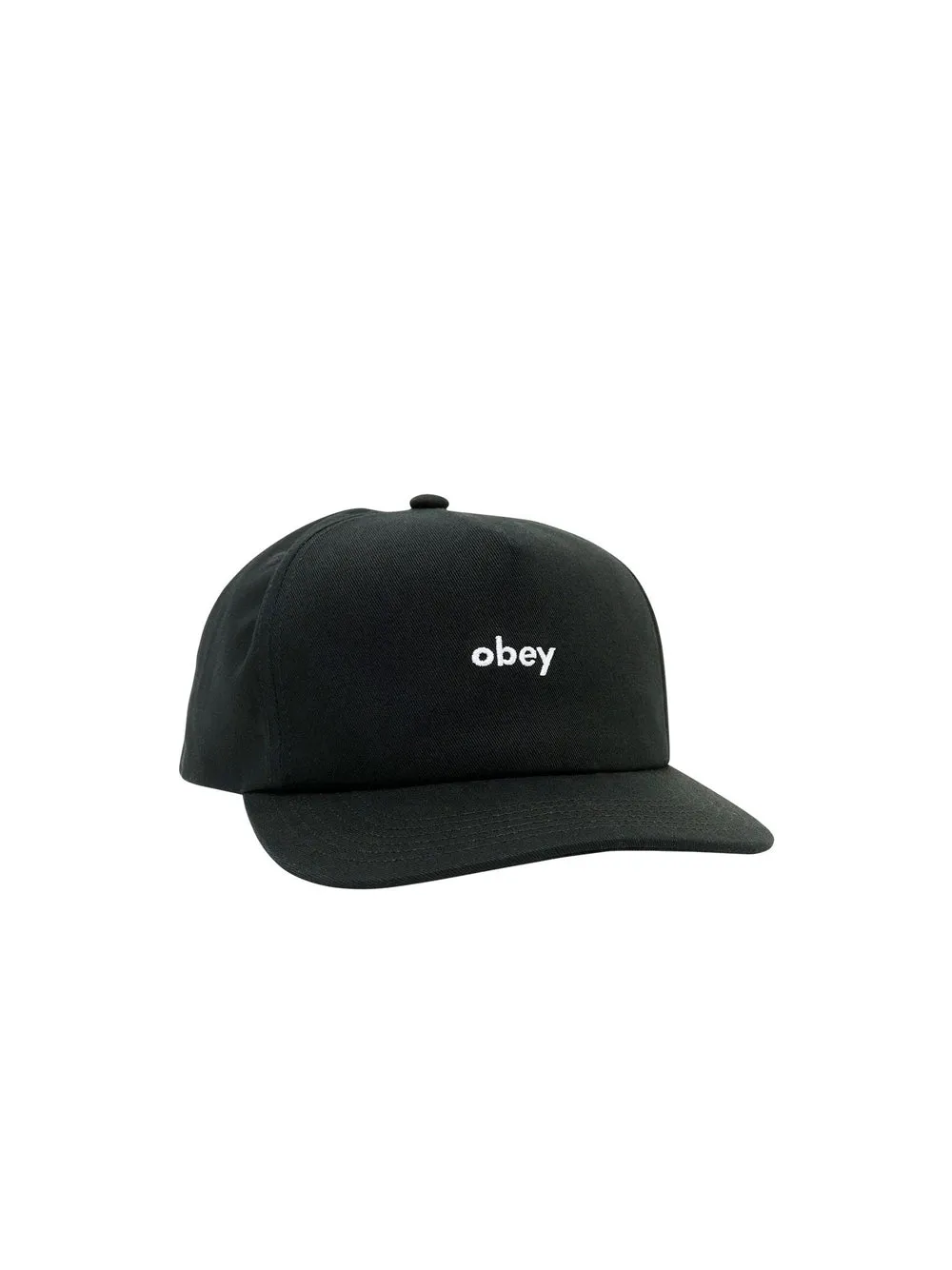 Obey Lowercase 5 Panel Snap - Black