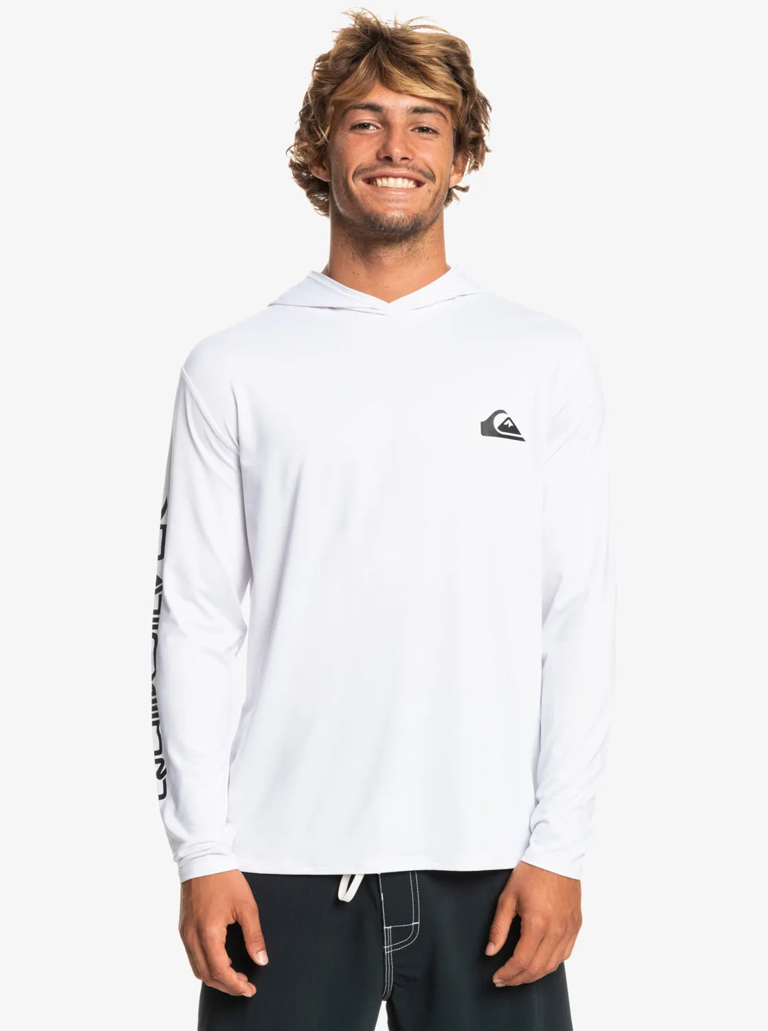 Omni Session UPF 50 Hooded Long Sleeve Surf Tee - White