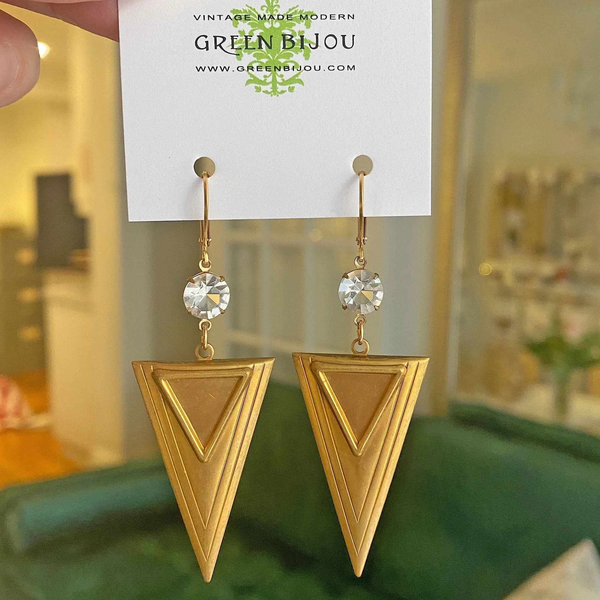 OSLO brass triangle earrings