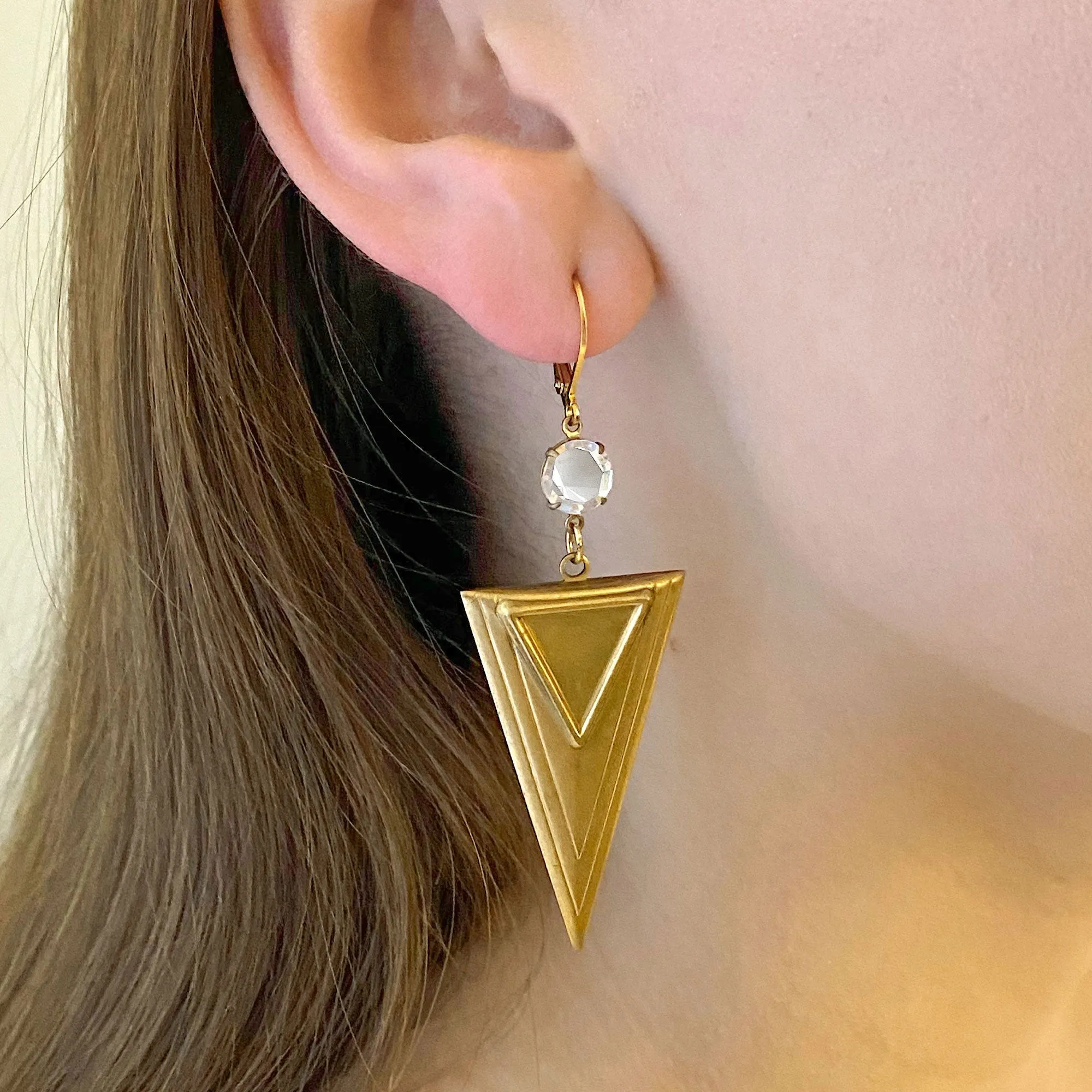 OSLO brass triangle earrings