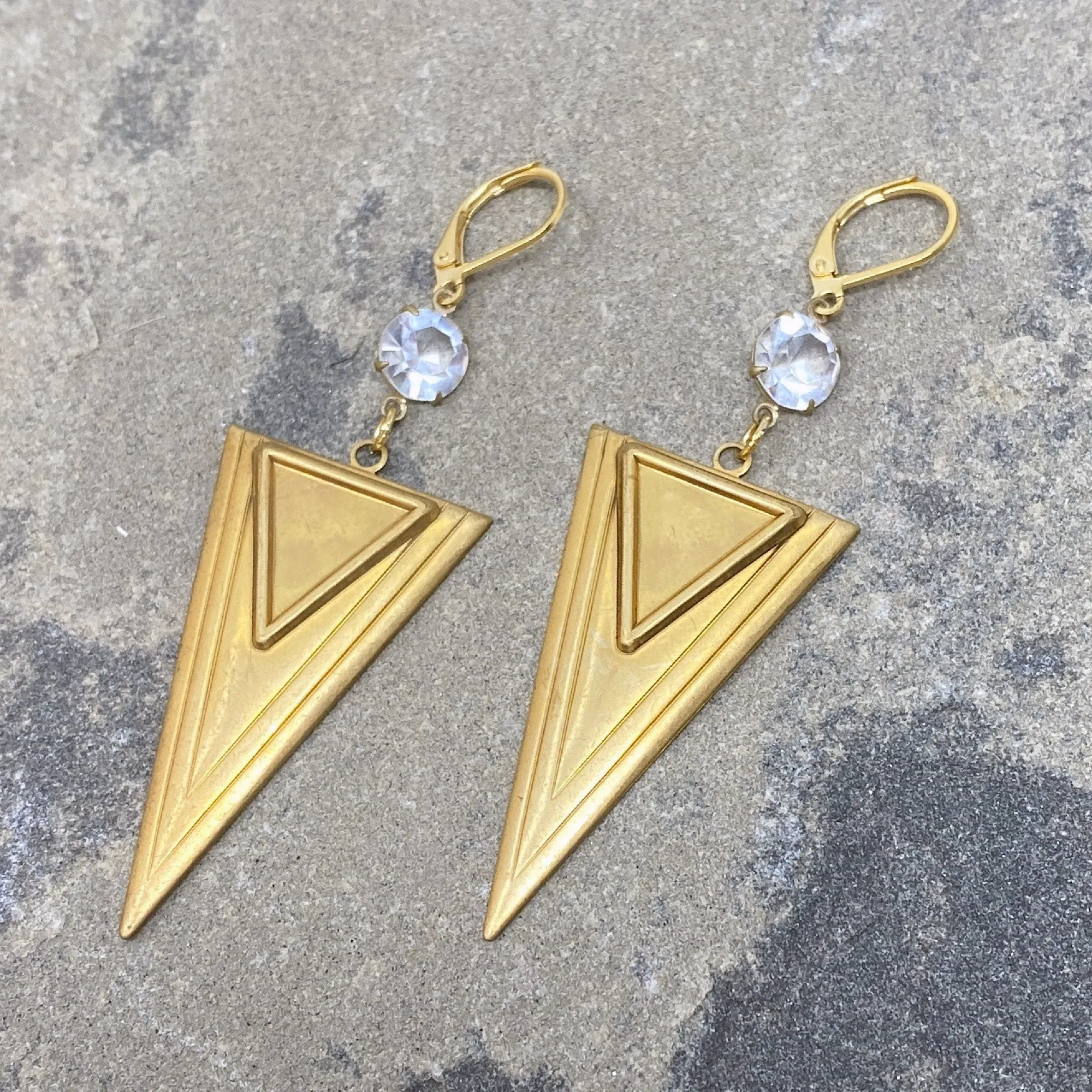 OSLO brass triangle earrings