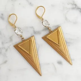 OSLO brass triangle earrings