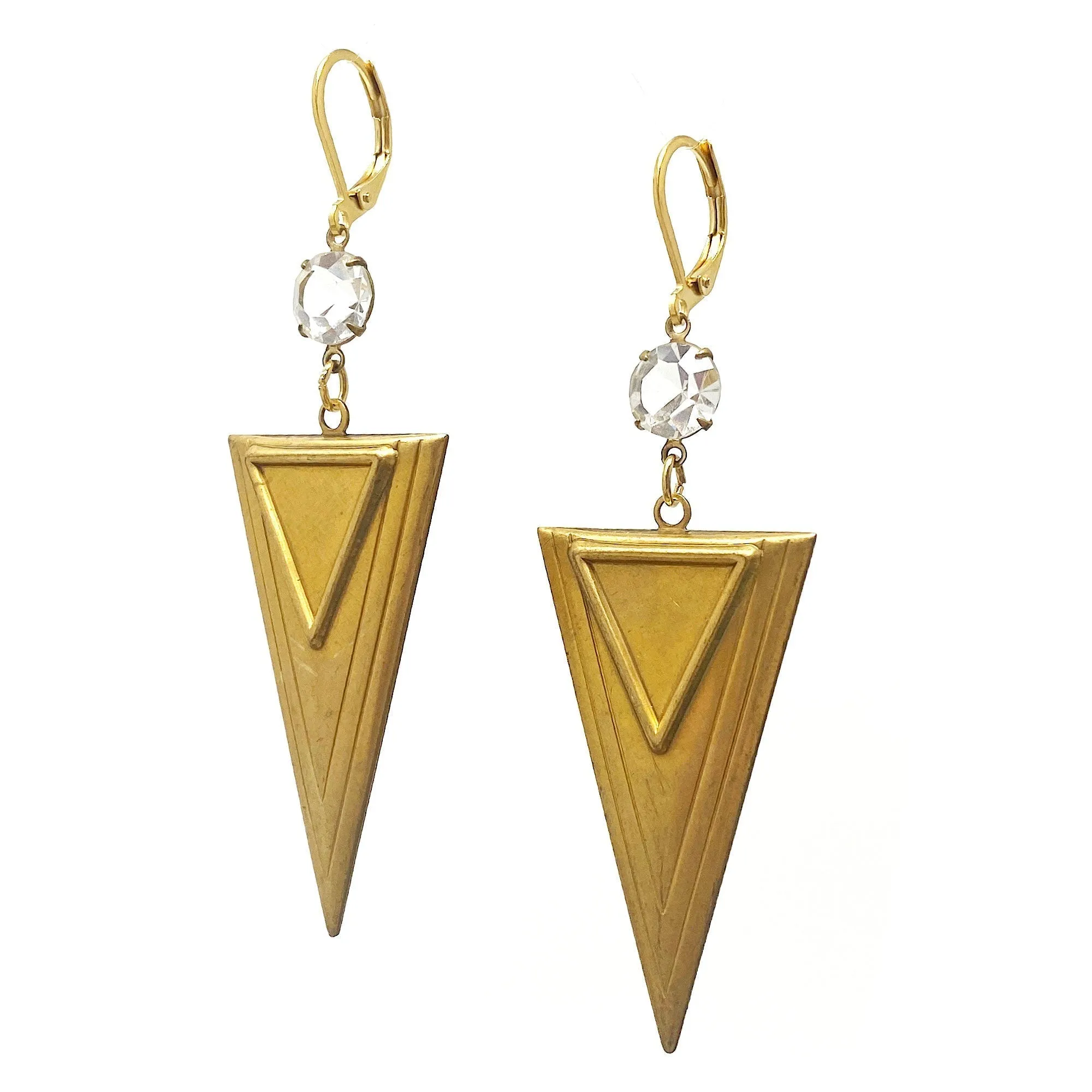 OSLO brass triangle earrings