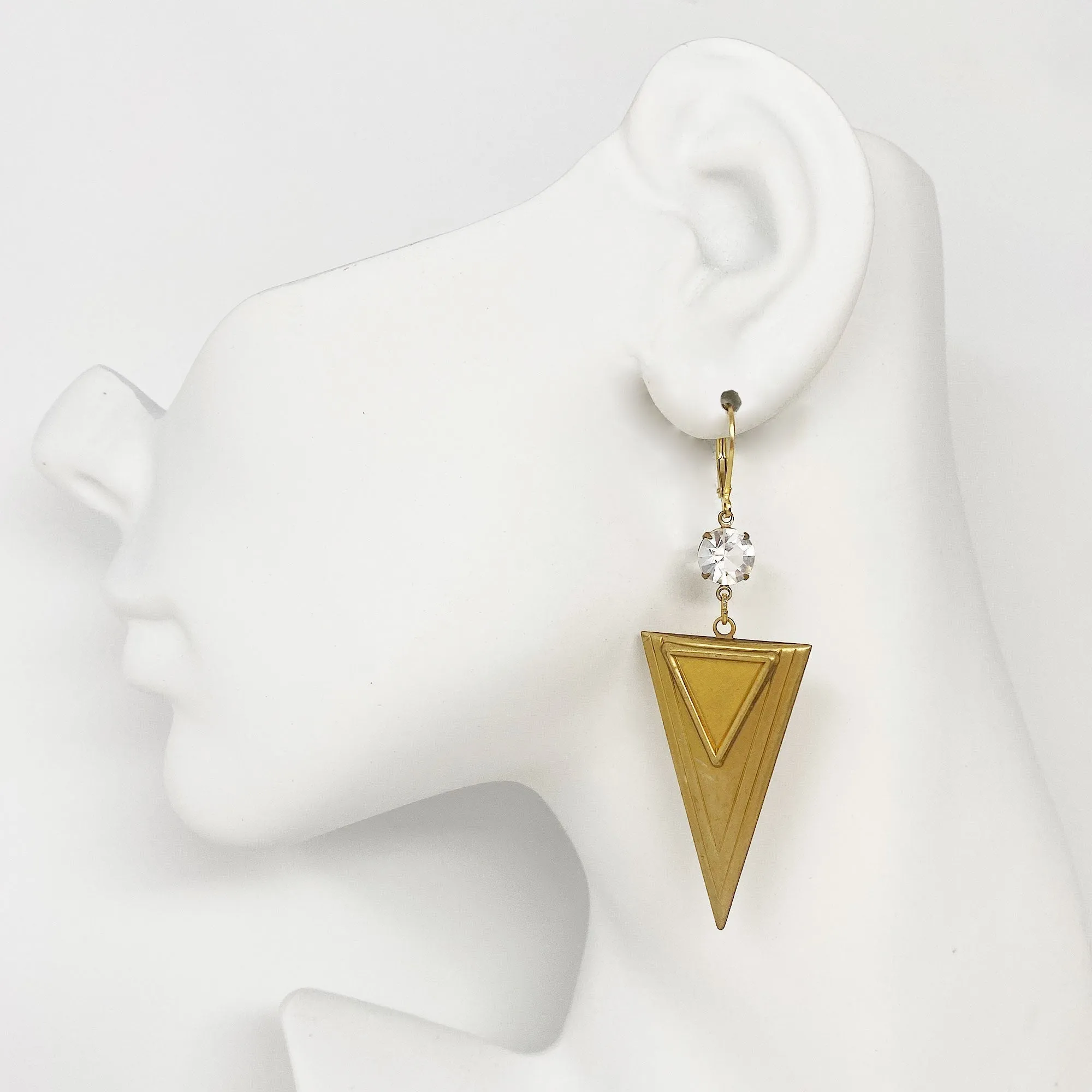 OSLO brass triangle earrings