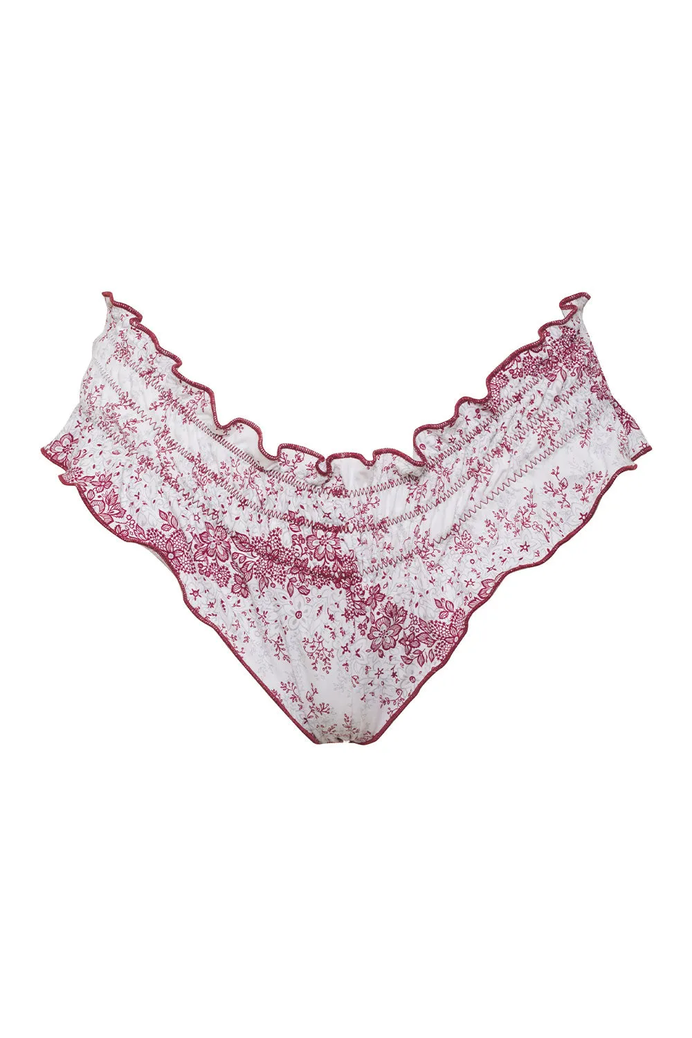 Pippa Floral Ruffle Bikini Bottom - Bisous Lace