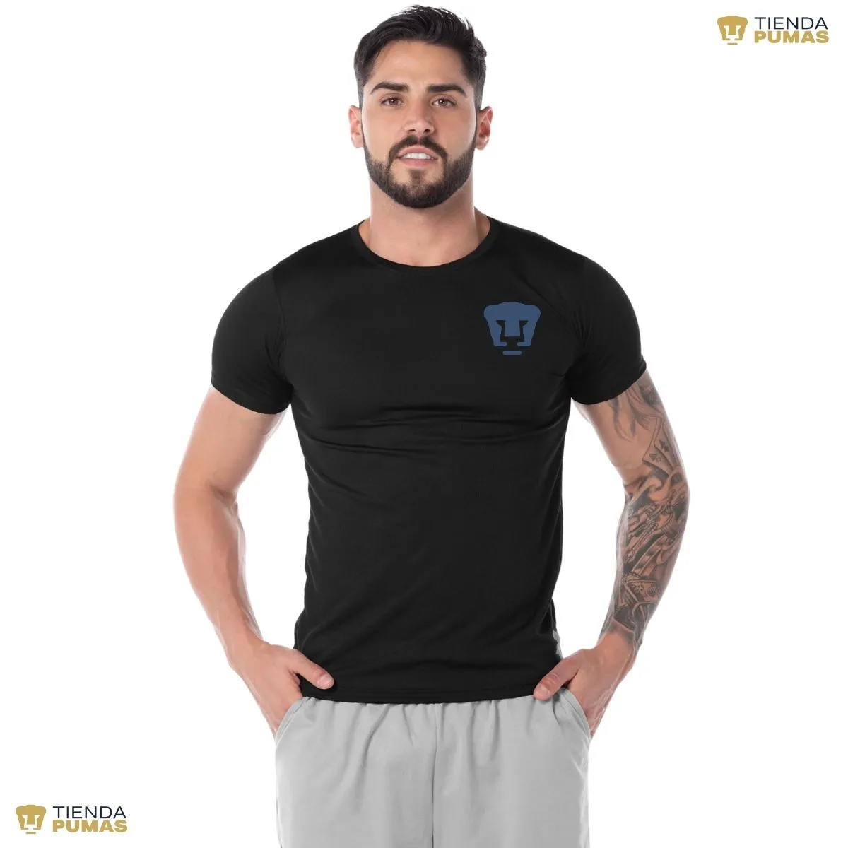 Playera transpirable Hombre Pumas UNAM Logo Azul