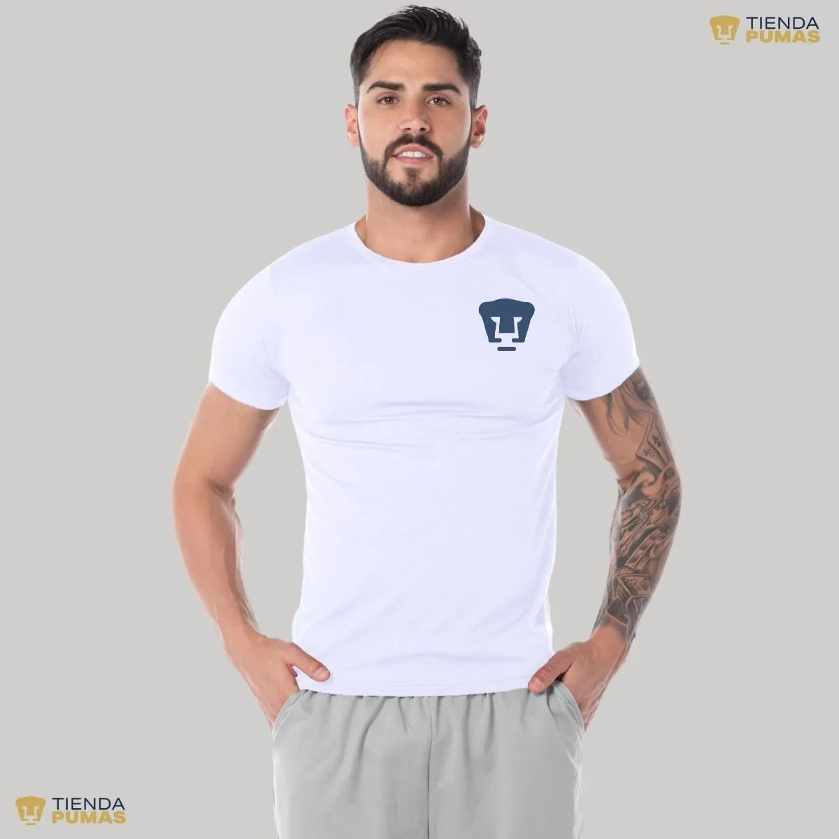 Playera transpirable Hombre Pumas UNAM Logo Azul