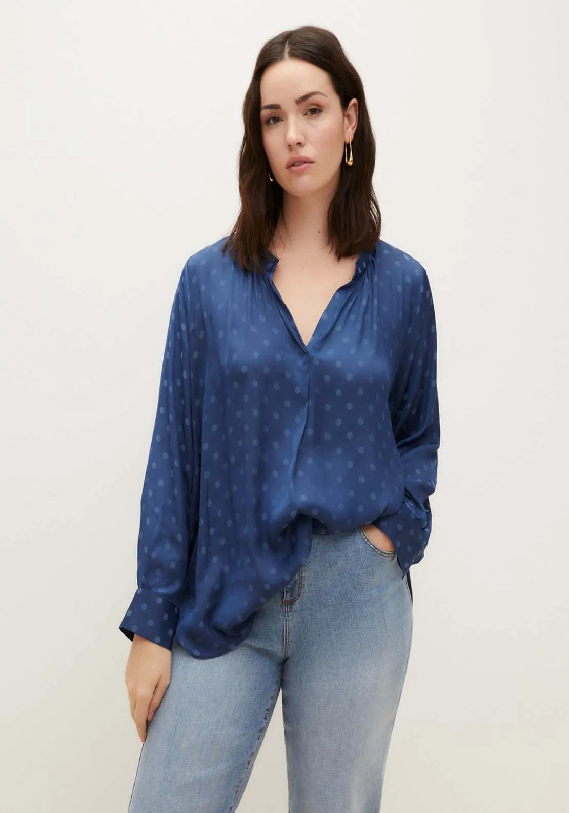 Polka Dot Blouse - Blue