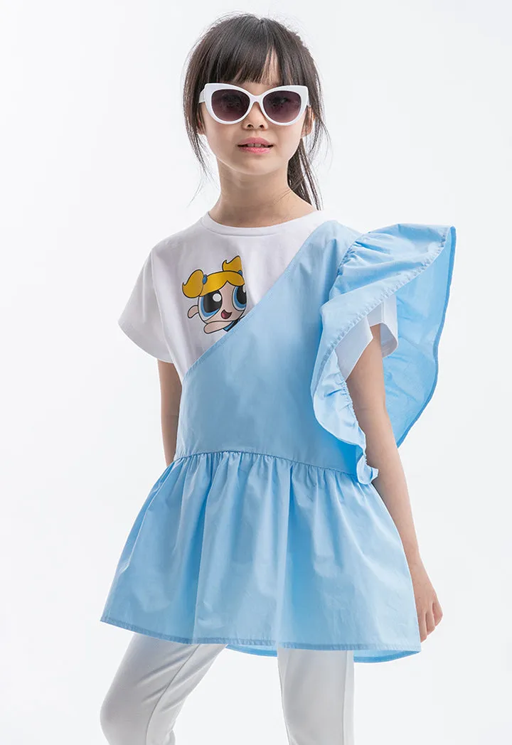 Powerpuff Girls Ruched Contrast Blouse