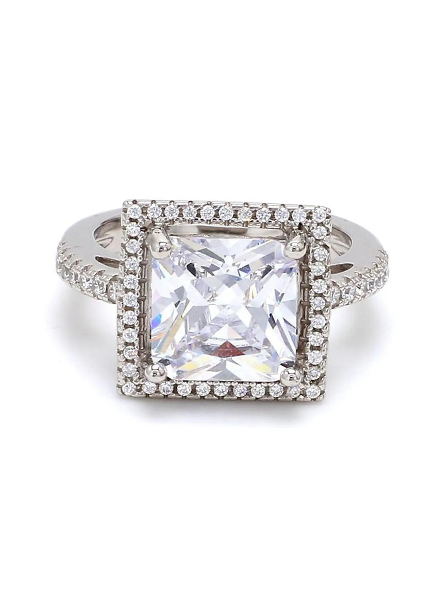 Princess Cut 3.5 Carat American Diamond Party Ring