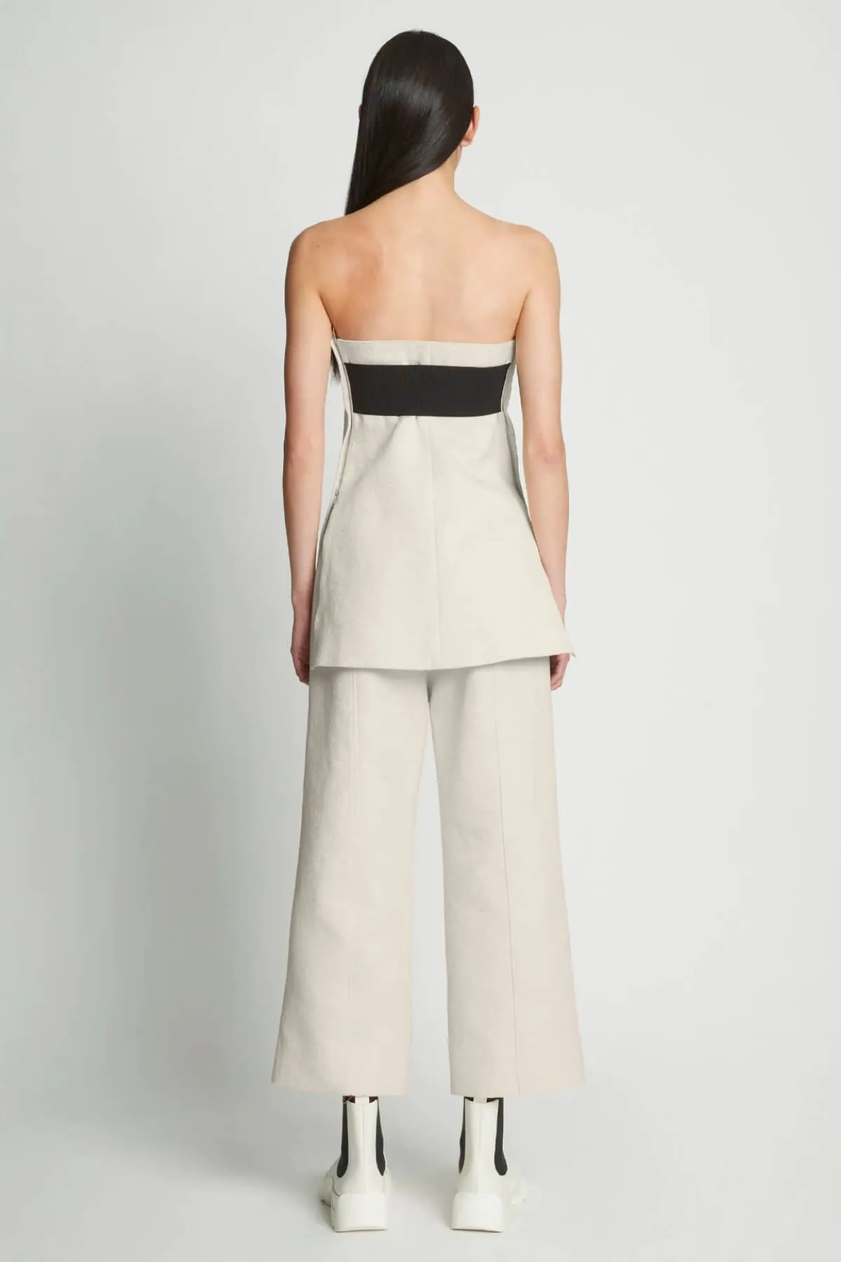 Proenza Schouler Cotton Wool Jacquard Bustier Top - Canvas