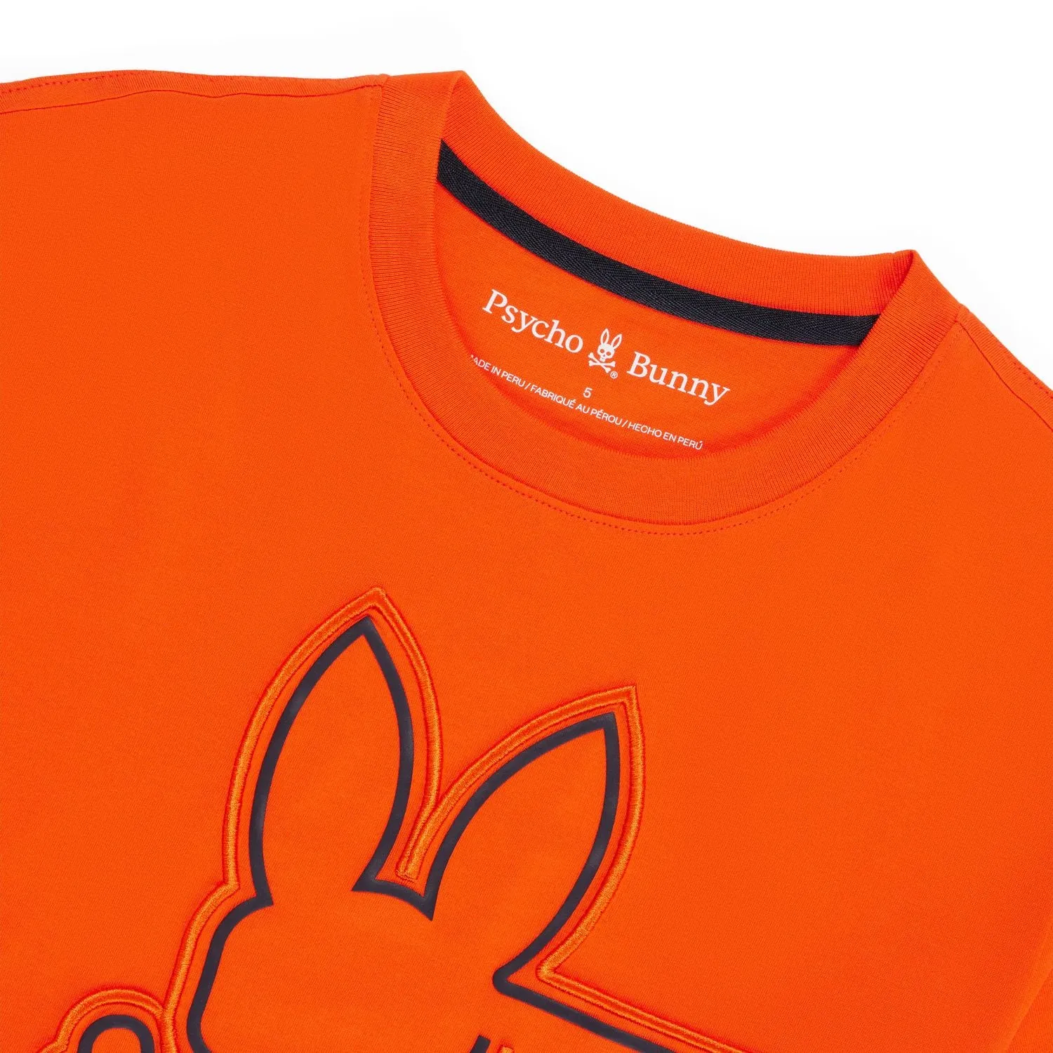 Psycho Bunny Mens Chester Embroidered Graphic Tee - Tangerine Tango