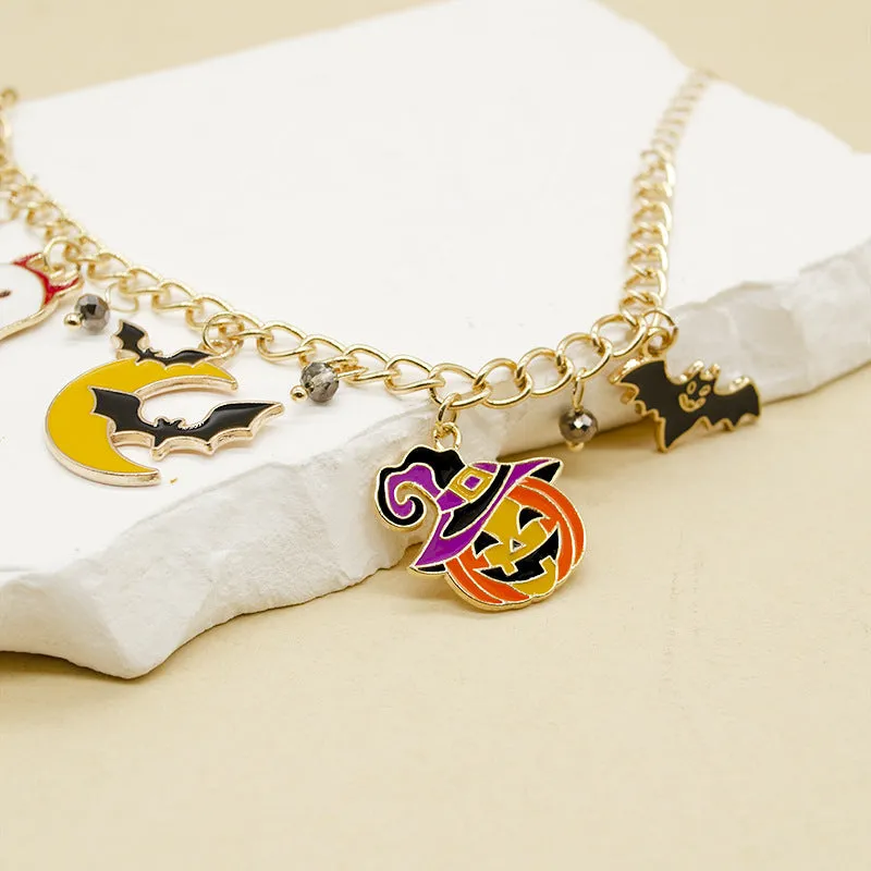 Pumpkin Head Spider Bat Ghost Pendant