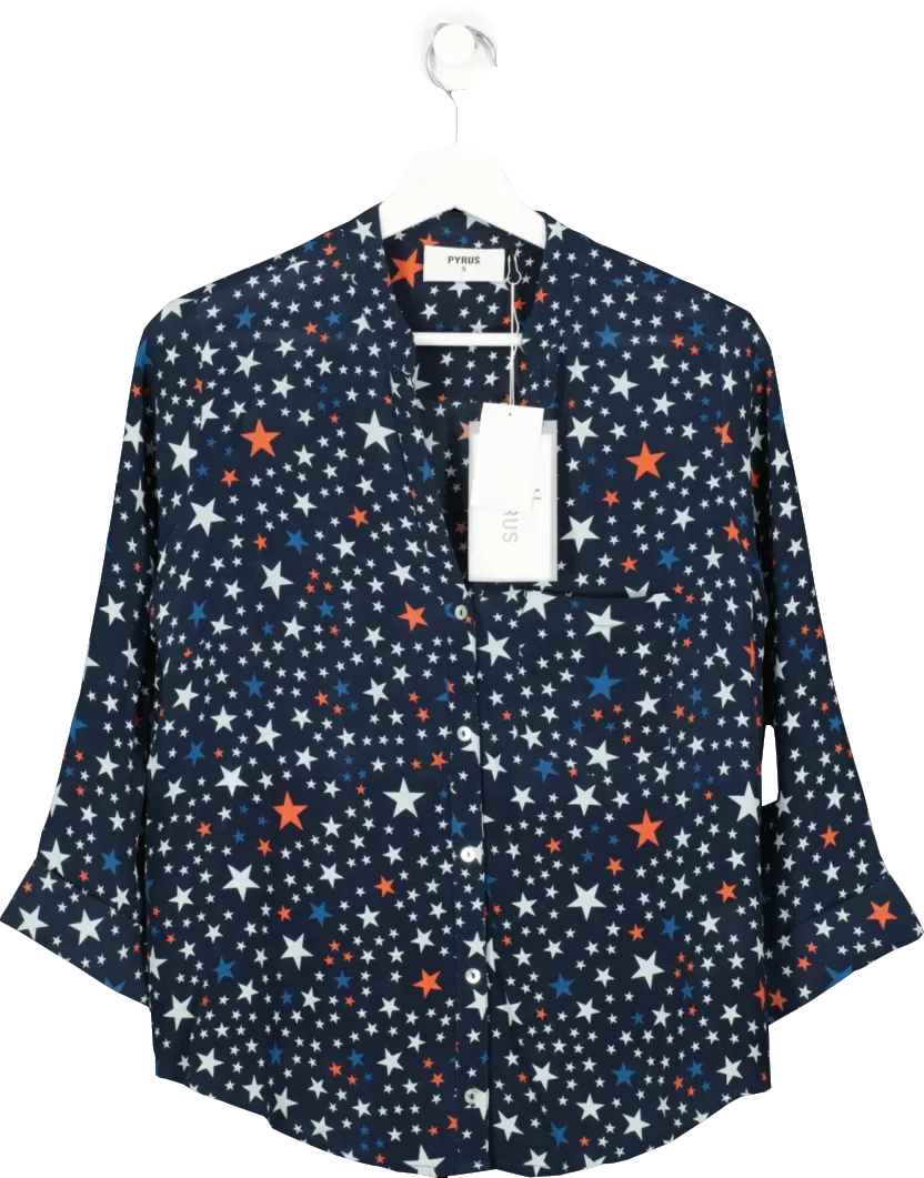 Pyrus Blue Printed Multi Star Printed Blouse UK S