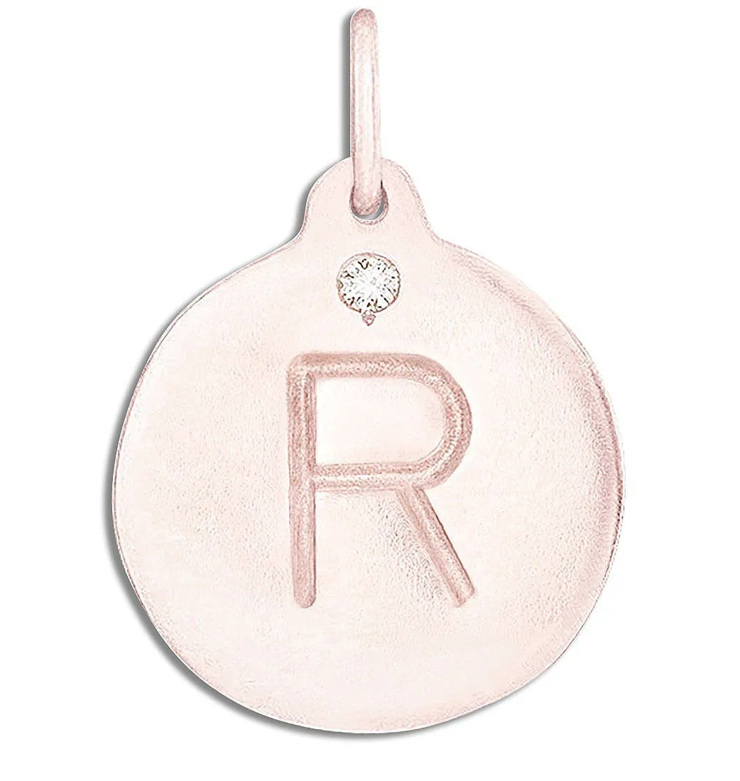 R Alphabet Charm With Diamond