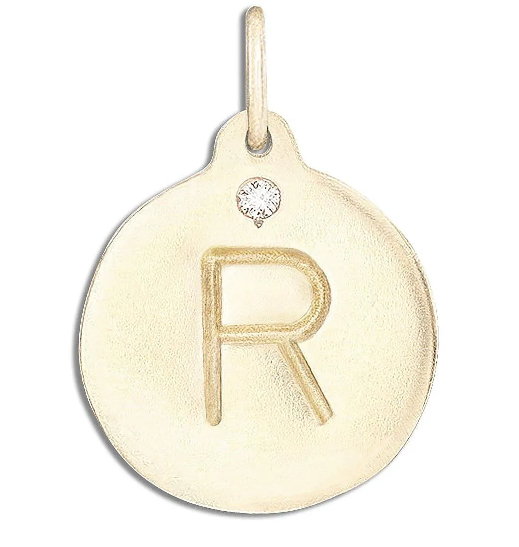 R Alphabet Charm With Diamond