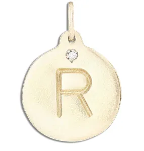 R Alphabet Charm With Diamond