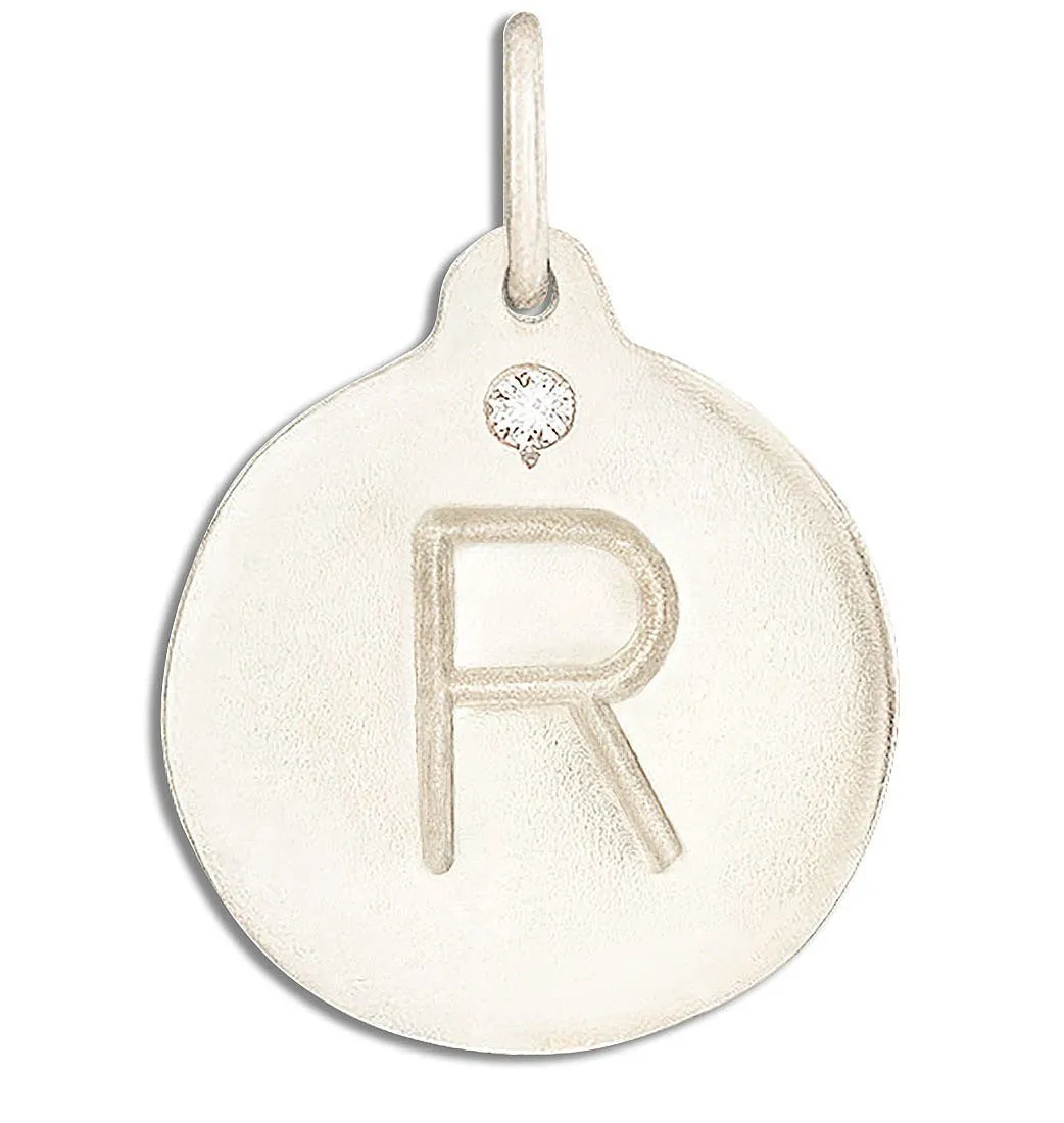 R Alphabet Charm With Diamond