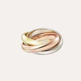 Resilience Triple Ring in Tri Colored Over Sterling Silver