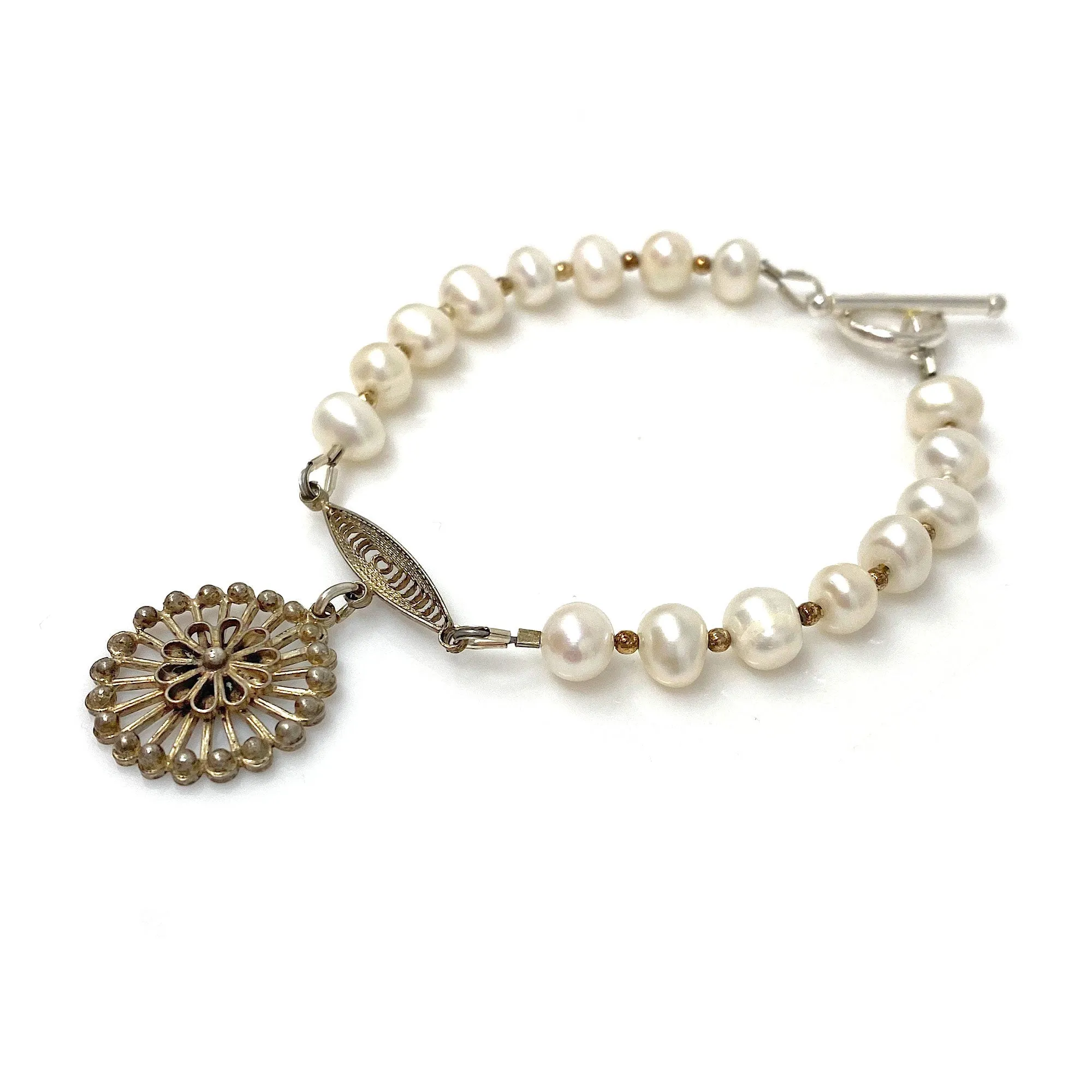 RICHELLE sterling freshwater pearl bracelet